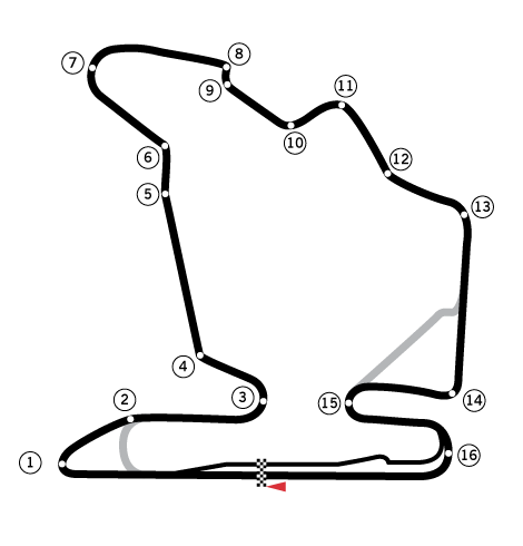 Layout der Rennstrecke: Hungaroring